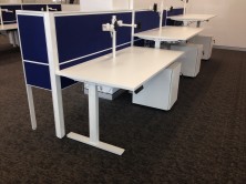 Staxis 50mm Air Tiles With Motion Electric Height Adjustable Desks With Ecotech Tops